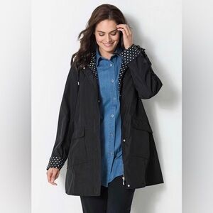 Woman Within Black Water Resistant Jacket  Size 18W (L)